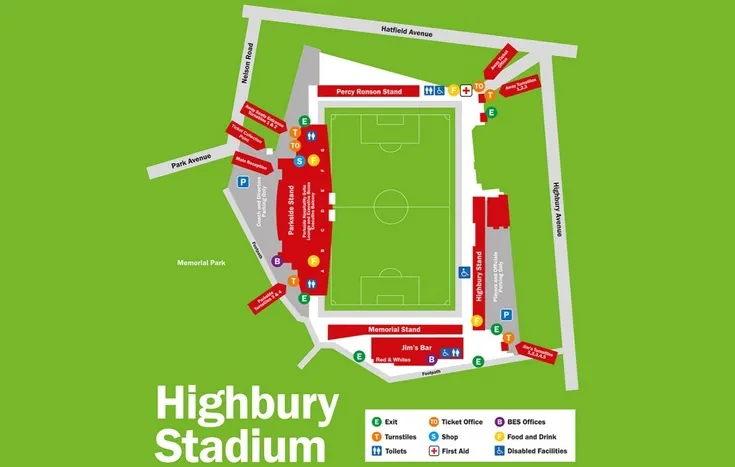 Highbury Stadium Seating Plan