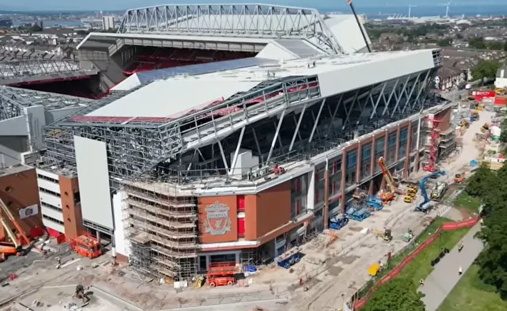 Hình ảnh tái phát triển khán đài Anfield Road End của sân Anfield