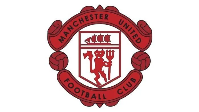 Logo Manchester United giai đoạn 1940s-1960 với hình ảnh Quỷ đỏ và con tàu