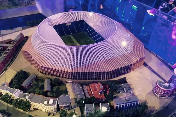 Mô hình thiết kế mới cho dự án mở rộng sân Stamford Bridge, thể hiện tầm nhìn hiện đại và sức chứa nâng cấp