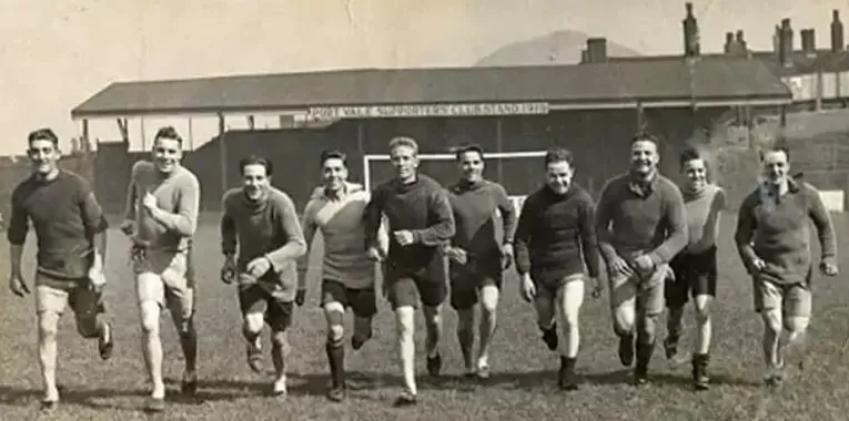 Port Vale players training in the 1920s