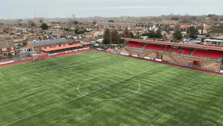 Sơ đồ bố trí chỗ ngồi và khán đài tại sân Woodside Road của câu lạc bộ Worthing FC