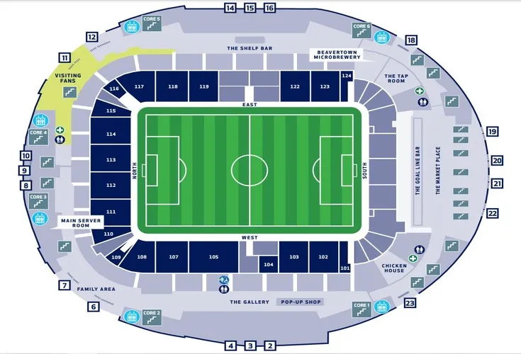Sơ đồ chỗ ngồi chi tiết sân vận động Tottenham Hotspur